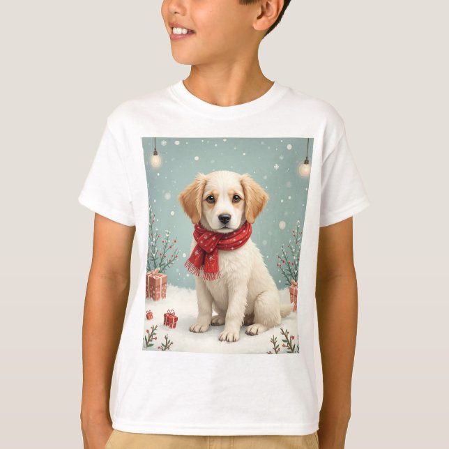 T-shirt de garçon chien mignon (Devant)