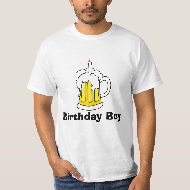 T-shirt de garçon d'anniversaire de tasse de bière (Devant)