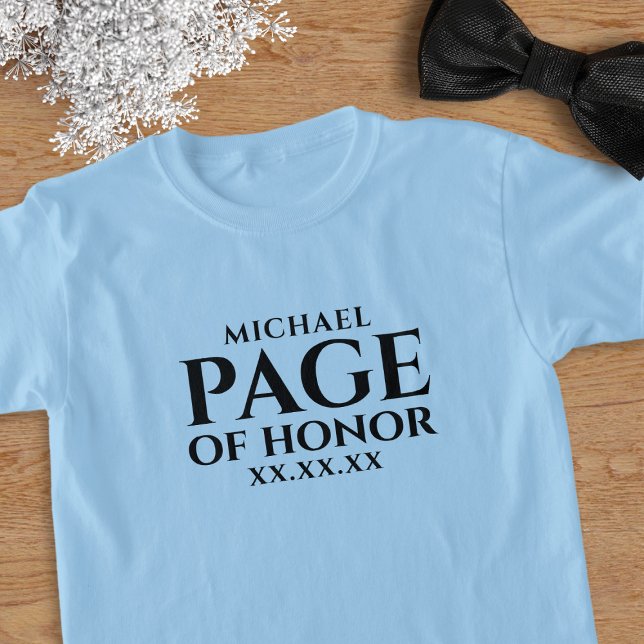 T-Shirt de Garçon d'Honneur de Mariage Enfant Pers (Add your Page of Honor's name and your wedding date)