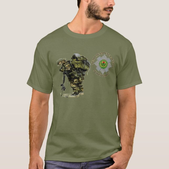 T-shirt de gardes d'Ecossais de vert d'épuisement (Devant)