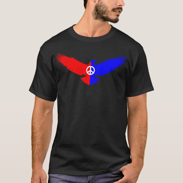 T-shirt De gauche, de droite, le même oiseau pour la paix (Devant)