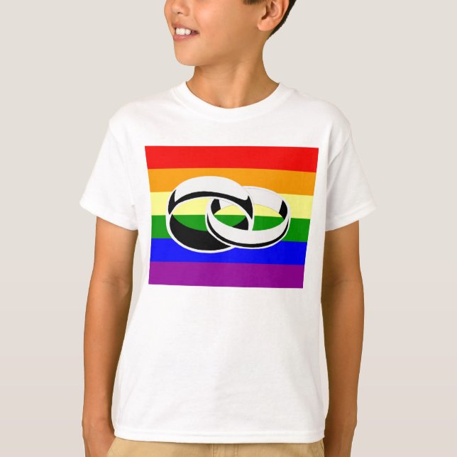 T-shirt de gay pride d'égalité de mariage (Devant)