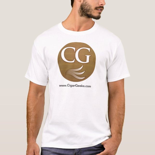 T-shirt de geeks de cigare avec le logo et (Devant)