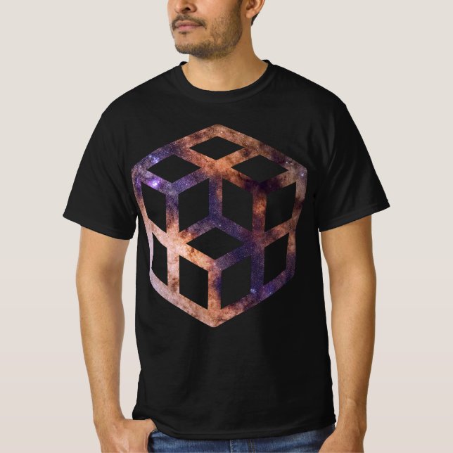 T-shirt de géométrie Astro de grille de cube spati (Devant)