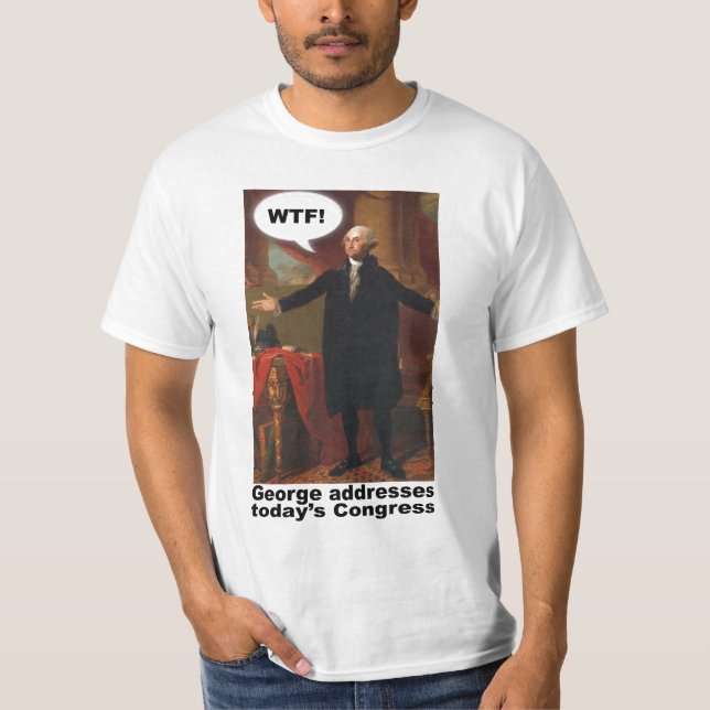 T-shirt de George Washington WTF (avec la légende) (Devant)