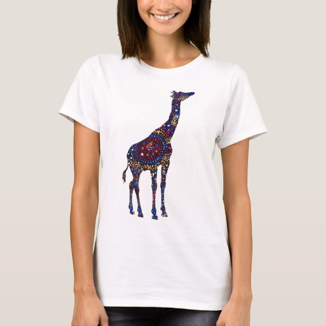 T-shirt de girafe coloré et pointillé (Devant)