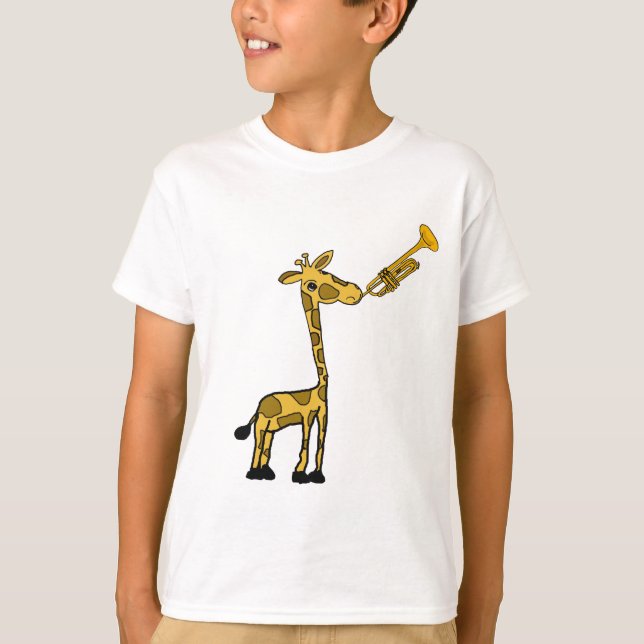 T-shirt DE- Giraffe Playing the Trumpet Shirt (Devant)