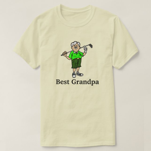 T-shirt de golf masculin Meilleur Grand-Père Grey  (Design devant)
