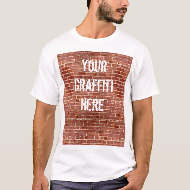 T-shirt de graffiti personnalisé par mur de (Devant)