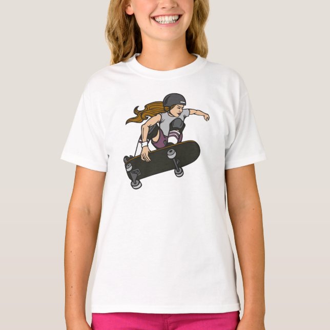 T-shirt de graphique de fille de planche à (Devant)