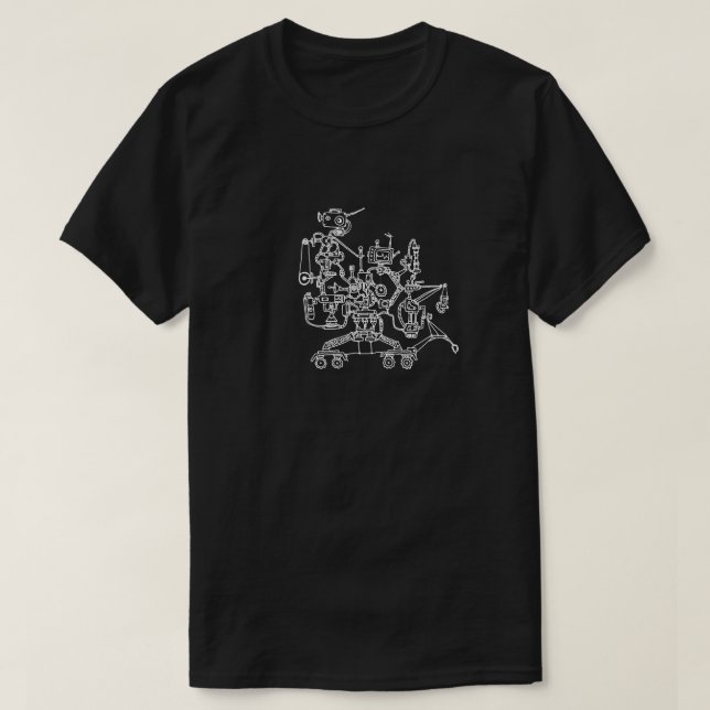 T-shirt de griffonnage de travailleur de robot (Design devant)