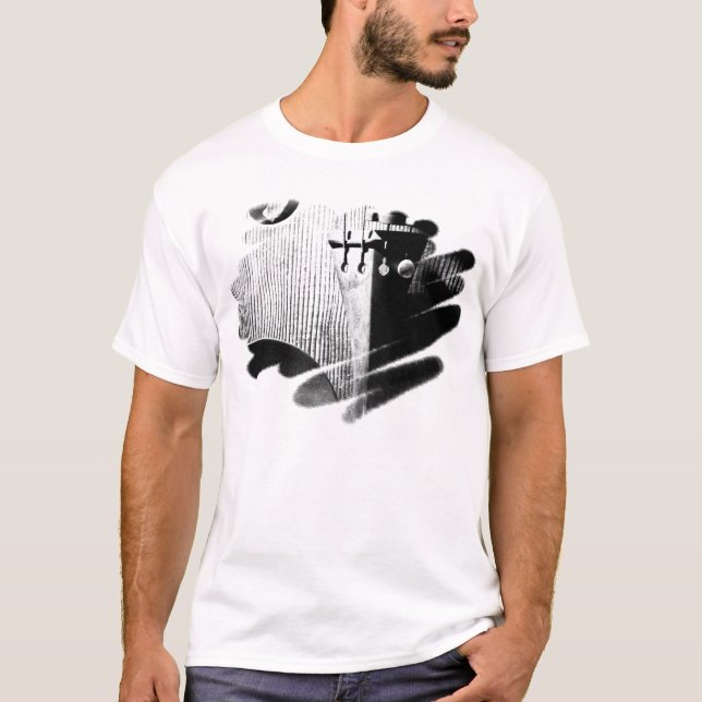 T-shirt de griffonnage du violon des hommes (Devant)