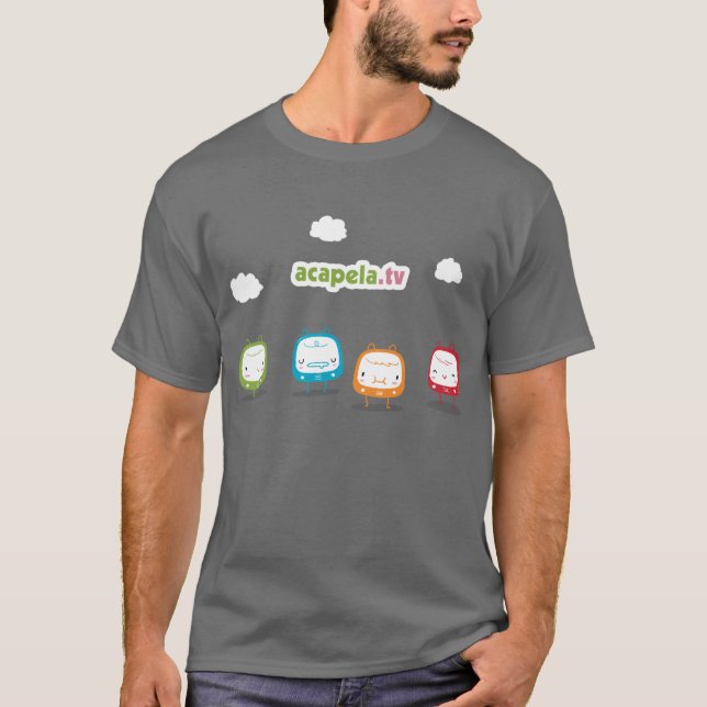 T-shirt de gris d'acapela.tv (Devant)