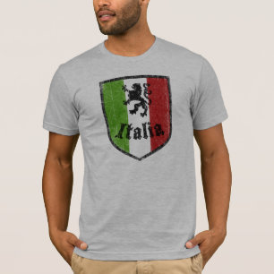 T-shirt de gris de crête de drapeau de l'Italie