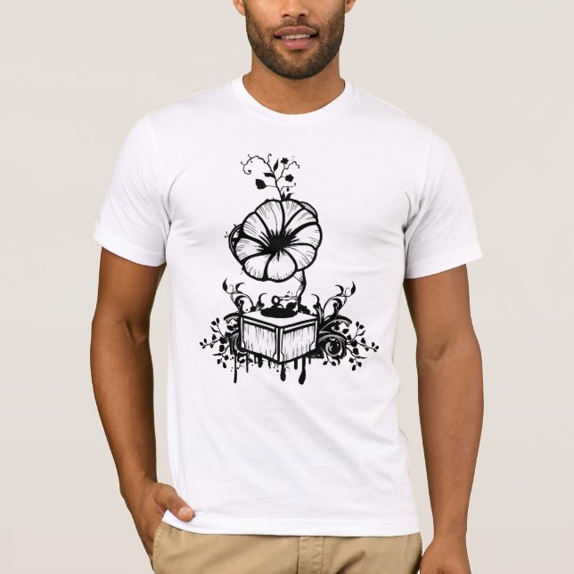 T-shirt de grunge de gramaphone (Devant)