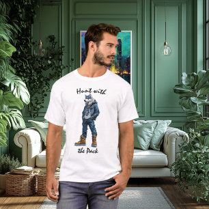 T-shirt de guerrier loup Chasse avec la meute