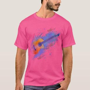 T-shirt de guitare acoustique de Splash Art
