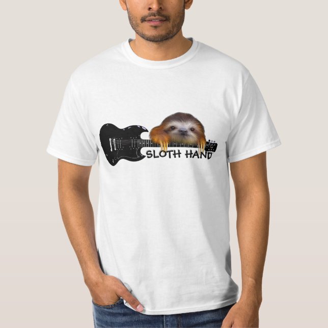 T-shirt de guitariste de main de paresse (Devant)