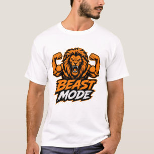 T-Shirt de gym Beast Mode Lion Bodybuilding.