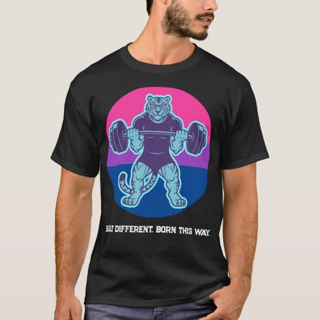 T-shirt de gym Bisexual Pride Tiger Lifter — Né co (Devant)