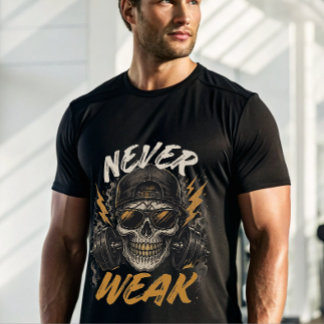 T-Shirt de gym Crâne Jamais Faible | Entraînement 