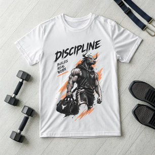 T-shirt de gym Discipline Builds Real Freedom Bull