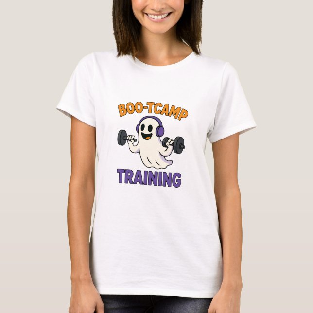 T-shirt de gym drôle pour hommes - Bootcamp fantôm (Devant)