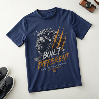 T-Shirt de gym Lion Built Different – Savage Alpha