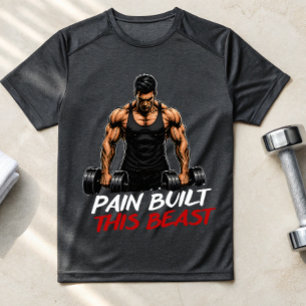 T-shirt de gym Pain Built This Beast – Entraînemen