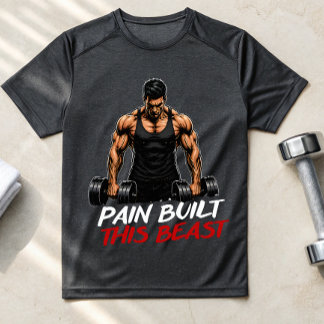 T-shirt de gym Pain Built This Beast – Entraînemen
