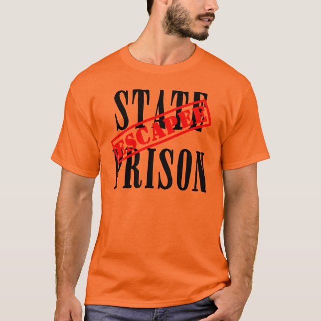 T-shirt de Halloween d'évadé de prison d'État (Devant)
