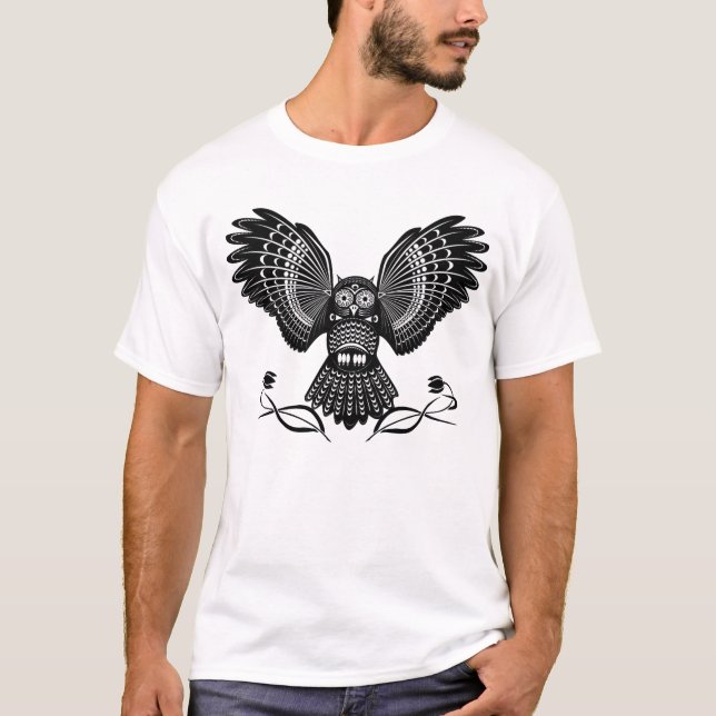 T-Shirt de hibou tribal (Devant)