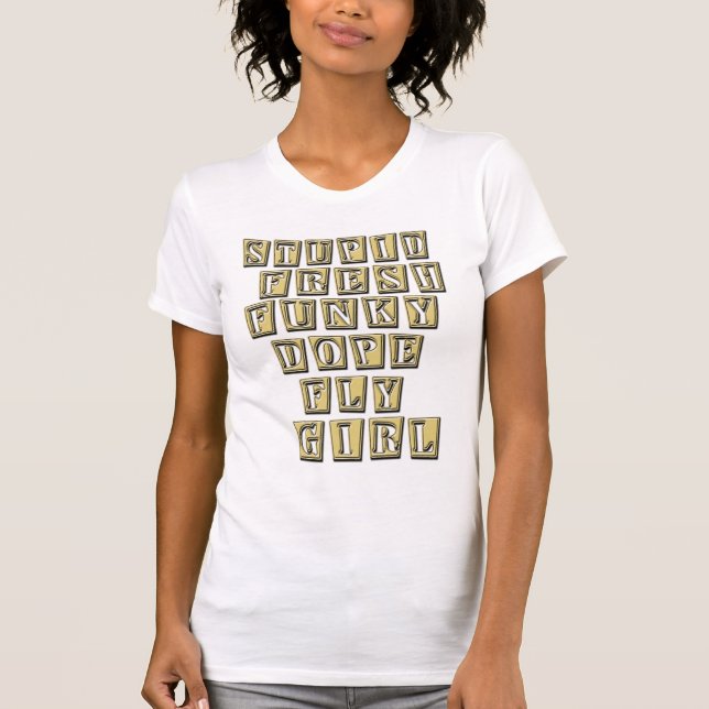 T-shirt de HIP HOP de fille de mouche (Devant)