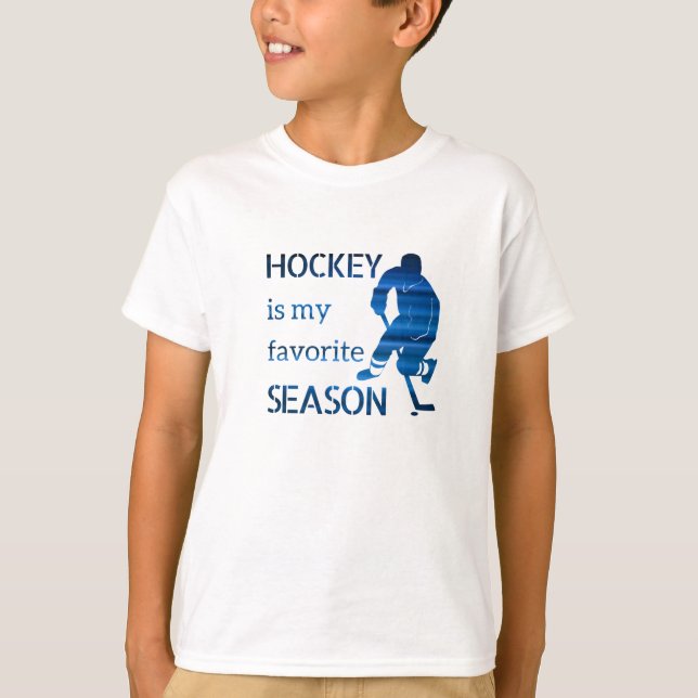 T-shirt de hockey sur glace Bleu de saison préféré (Devant)
