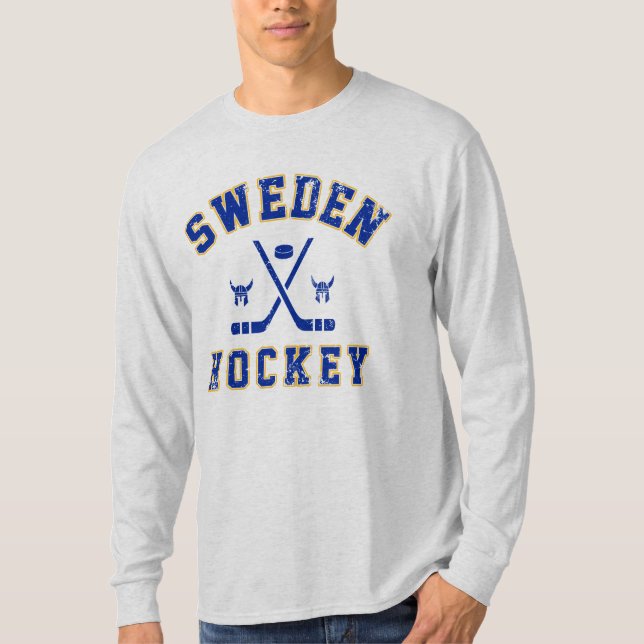 T-Shirt de Hockey sur Glace de Suède (Devant)
