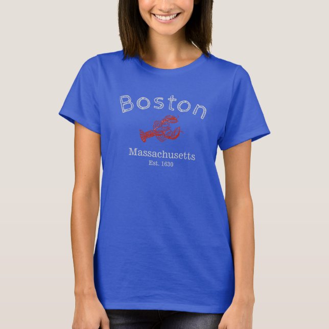 T-shirt de homard de Boston le Massachusetts, (Devant)