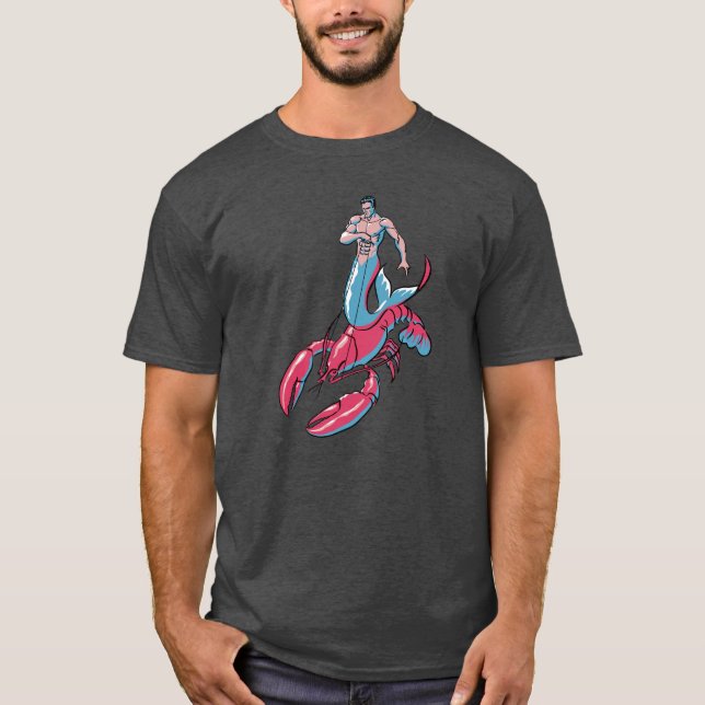 T-shirt de homard d'équitation de triton (Devant)