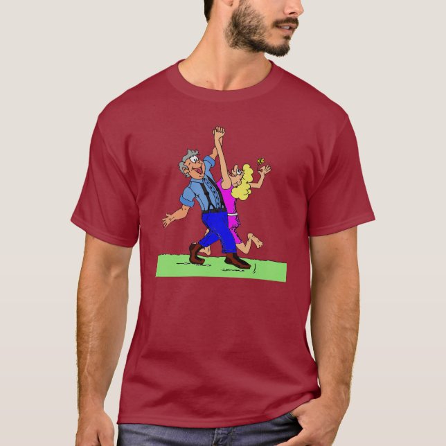 T-shirt De houe danseurs carrés vers le bas (Devant)