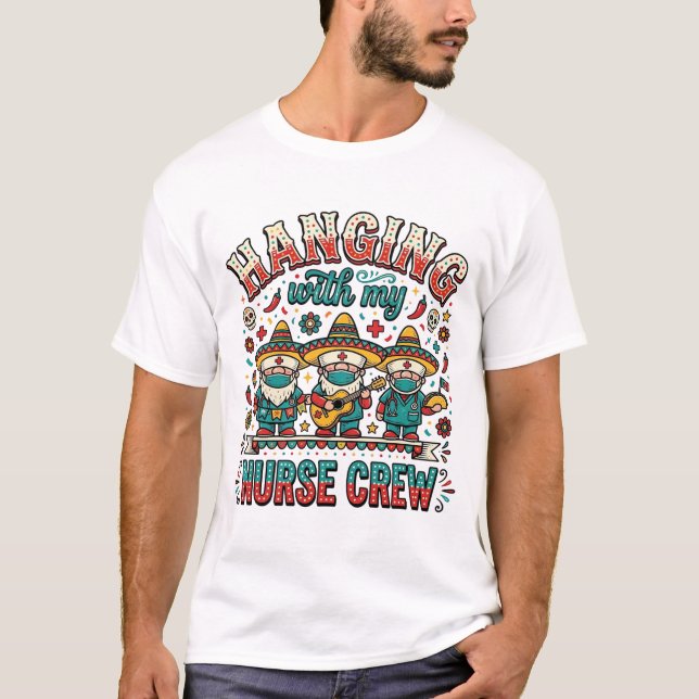 T-shirt de infirmière de fiesta suspendue avec mon (Devant)