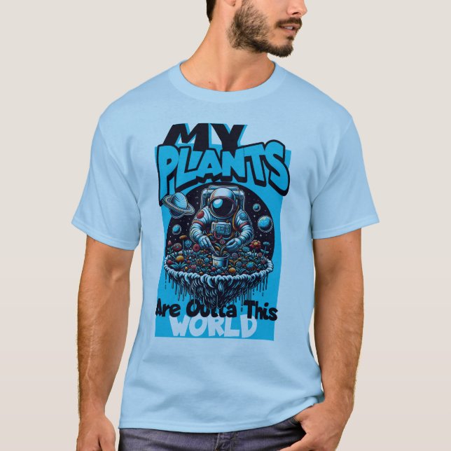 T-shirt de jardinage cosmique de l'astronaute (Devant)