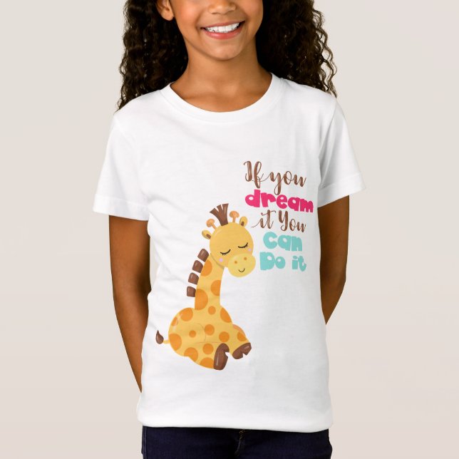 T-Shirt de jersey fin pour filles Dream It (Devant)