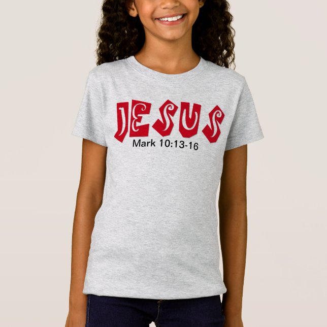 T-shirt de jersey fin pour les filles de Jésus (Devant)