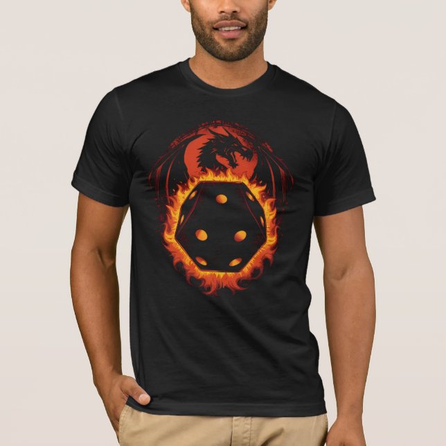 T-Shirt de jeu de société Fantasy avec Dragon de F (Devant)