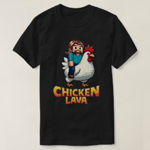 T-shirt de jeu de style mème "Lava Chicken Miner"
