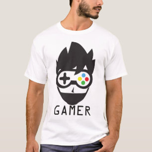 T-Shirt de jeu drôle avec visage de joueur et yeux