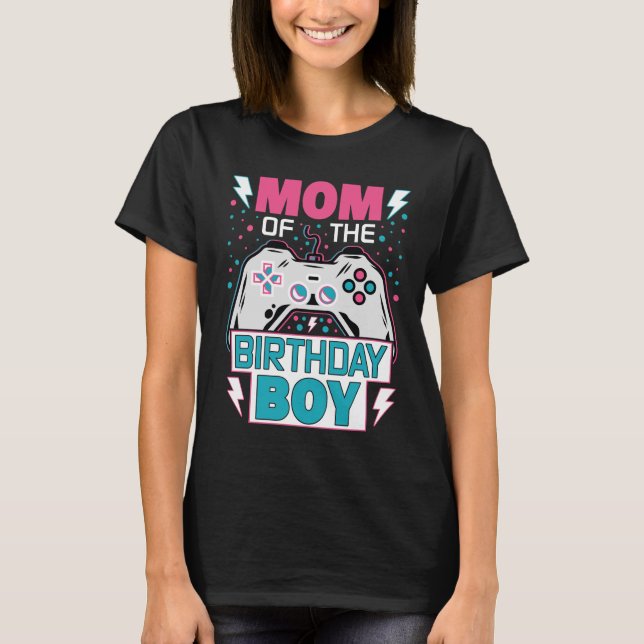 T-shirt de jeu pour la maman du garçon d'anniversa (Devant)