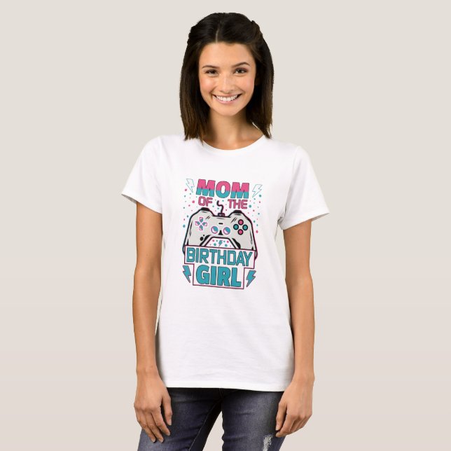 T-shirt de jeu pour la mère de la fille d'annivers (Devant entier)