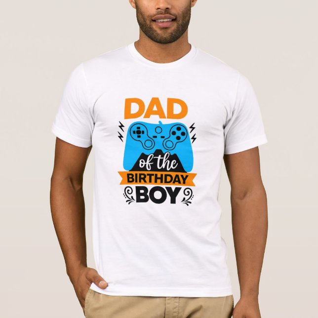 T-shirt de jeu pour papa du garçon d'anniversaire (Devant)