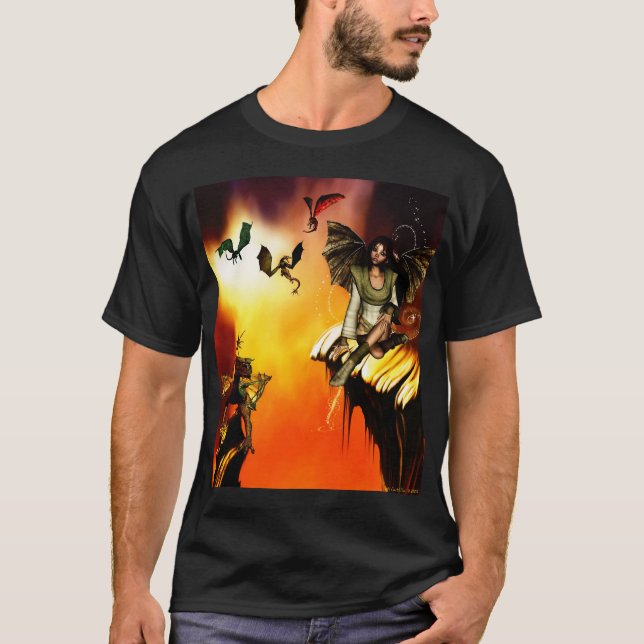 T-shirt de jeune fille de dragon (Devant)