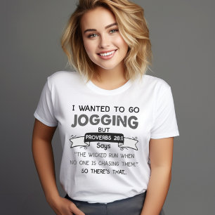 T-shirt de jogging Proverbes 28:1 drôle – Humour c